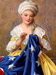 Betsy Ross sewing a flag