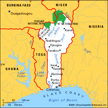 Map of Benin