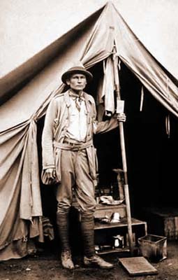 Bingham at his tent